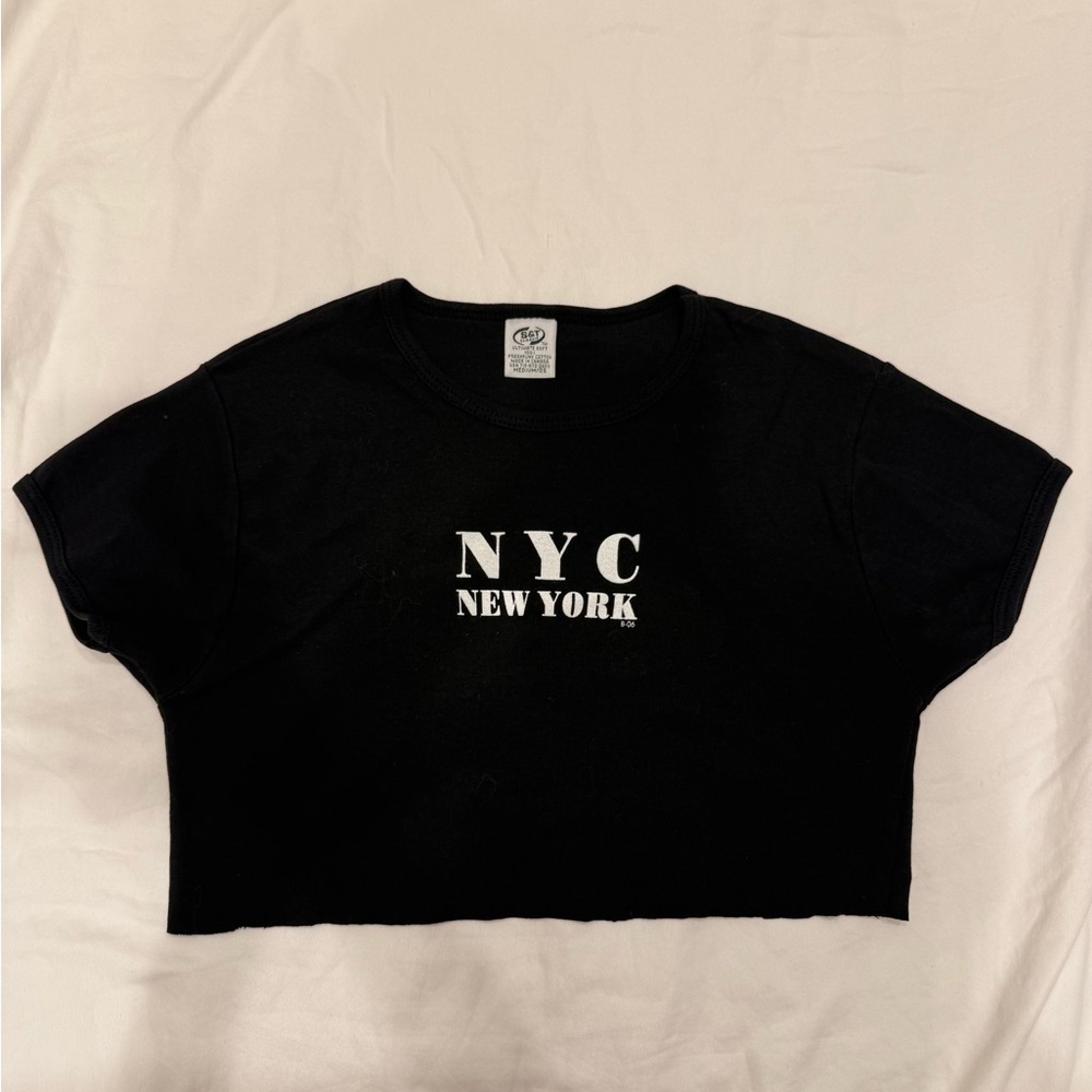 Black NYC New York Crop Top / Y2K / baby tee